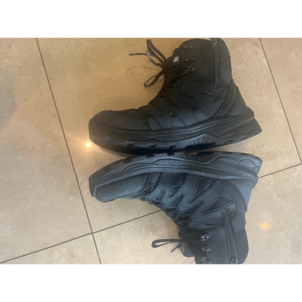 Tactical Performance Black Leather Combat Boots Men 8.5 Utility Workwear Outdoor - Picture 6 of 12